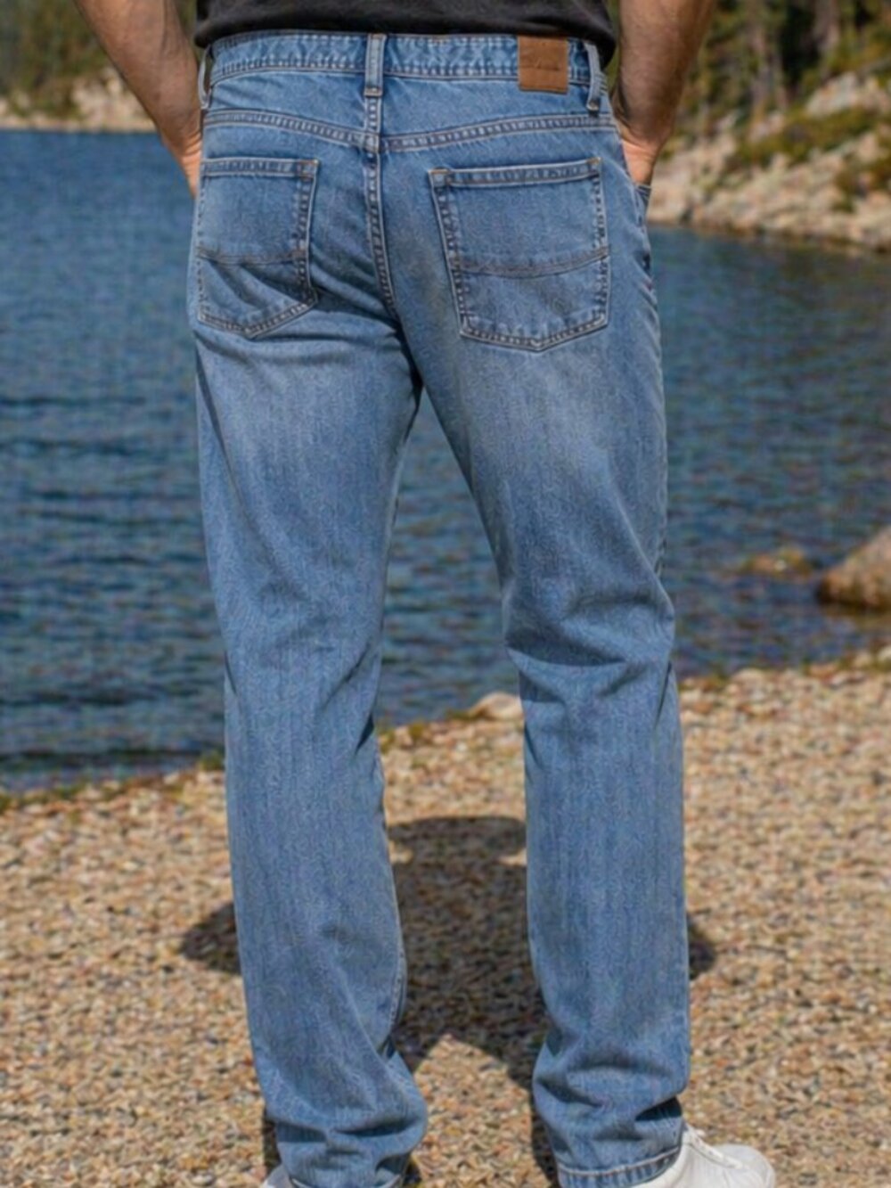 PrAna Breathe Men's Denim Blue Jeans Size 33"W (34") X 34"L (32") Western Casual